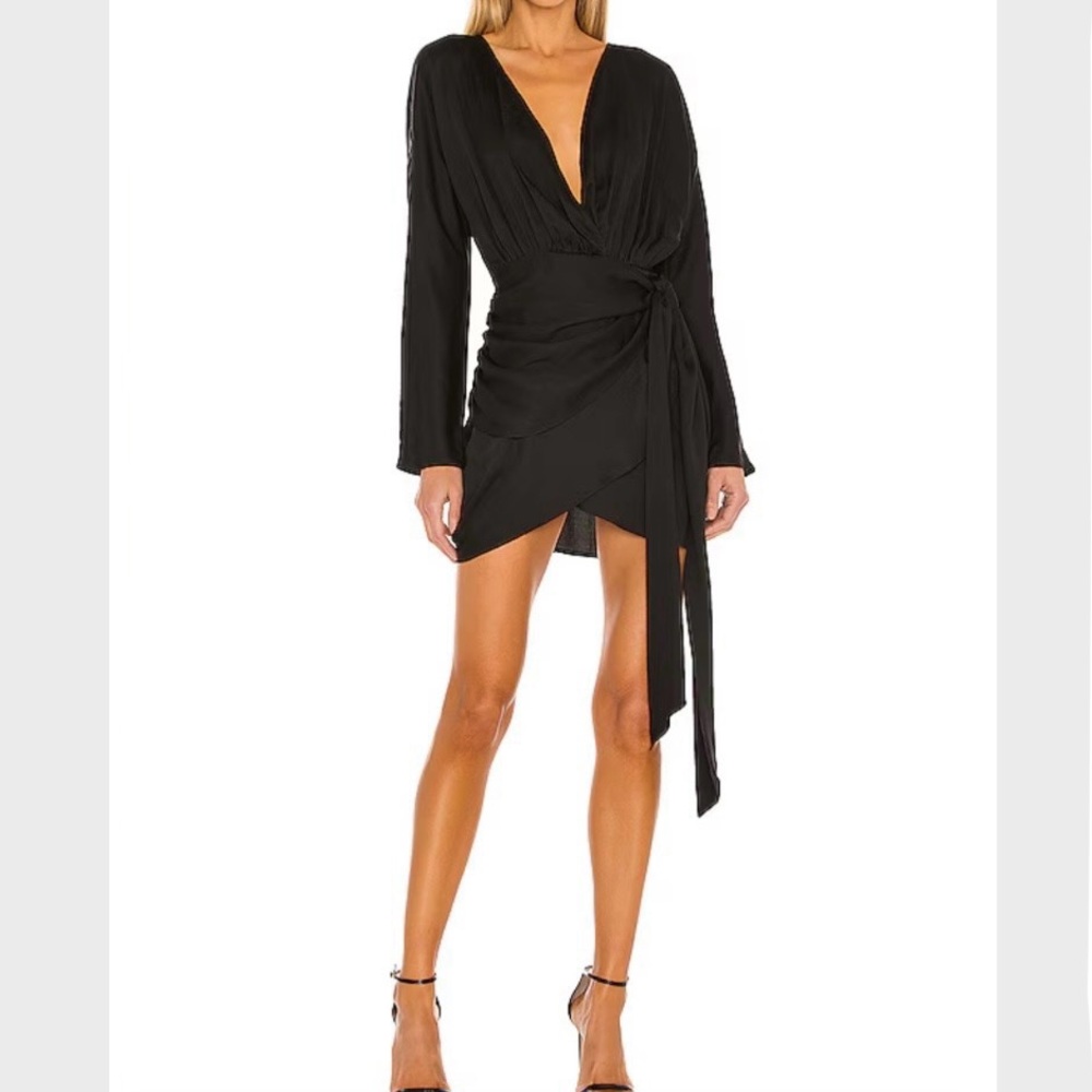 L’Academie The Lorriana Black Mini Dress